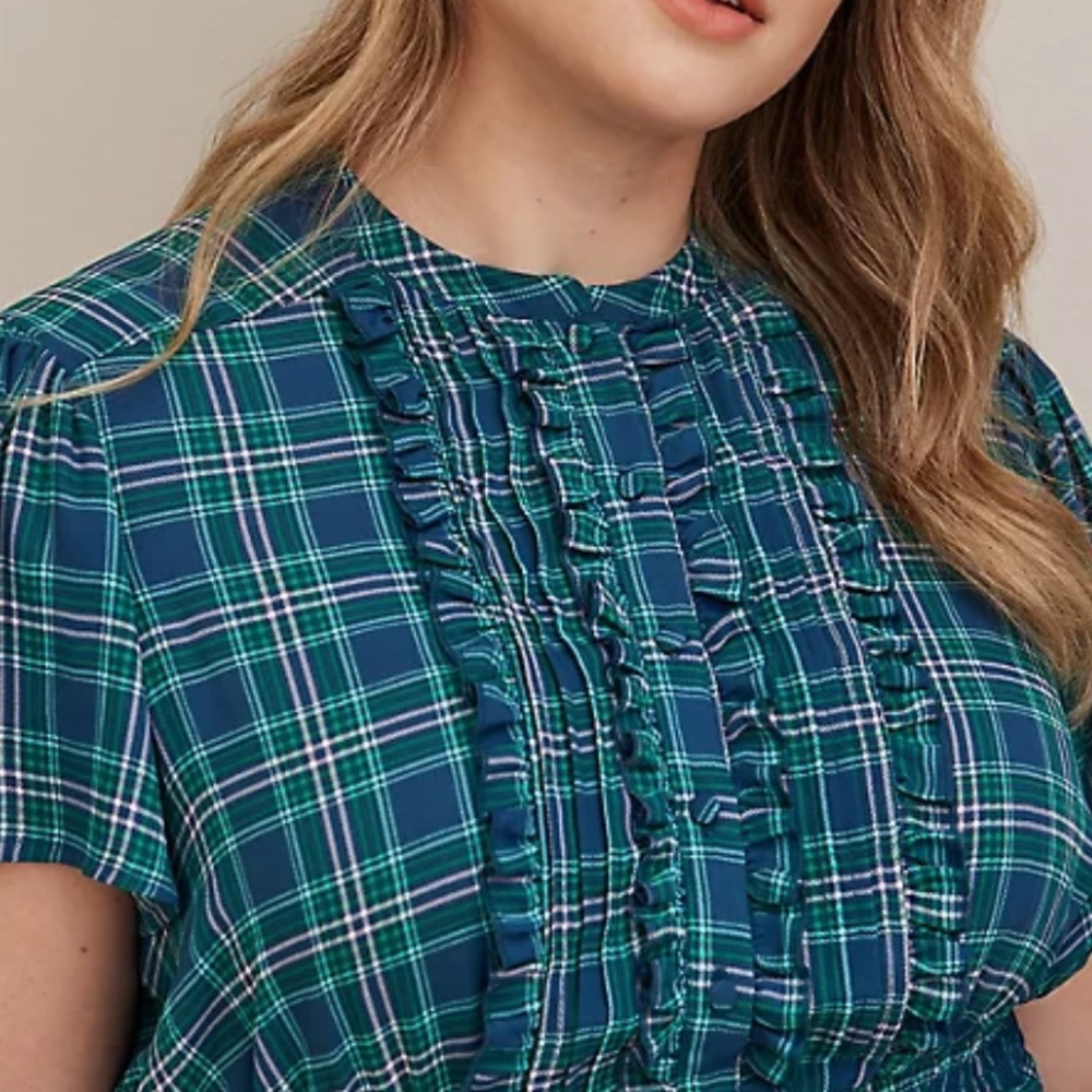 Georgette Ruffle Front Flutter Sleeve Blouse - image 7